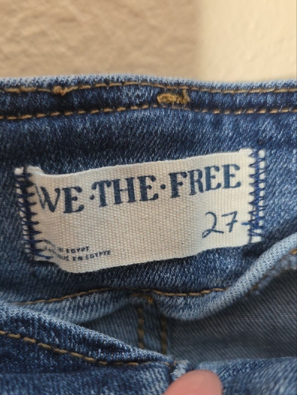 Free People We The Free Blue Slim Flare Jeans Sz 27 -See Measuments Boho Cropped - Picture 5 of 16